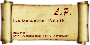 Lackenbacher Patrik névjegykártya